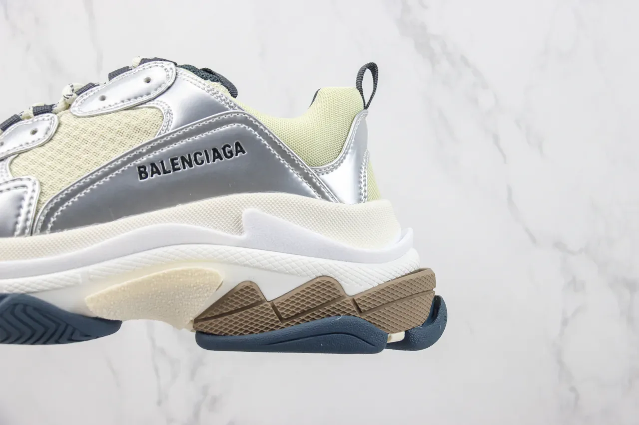 Balenciaga Triple S Argent et Jaune Pâle Sneakers Chunky 7