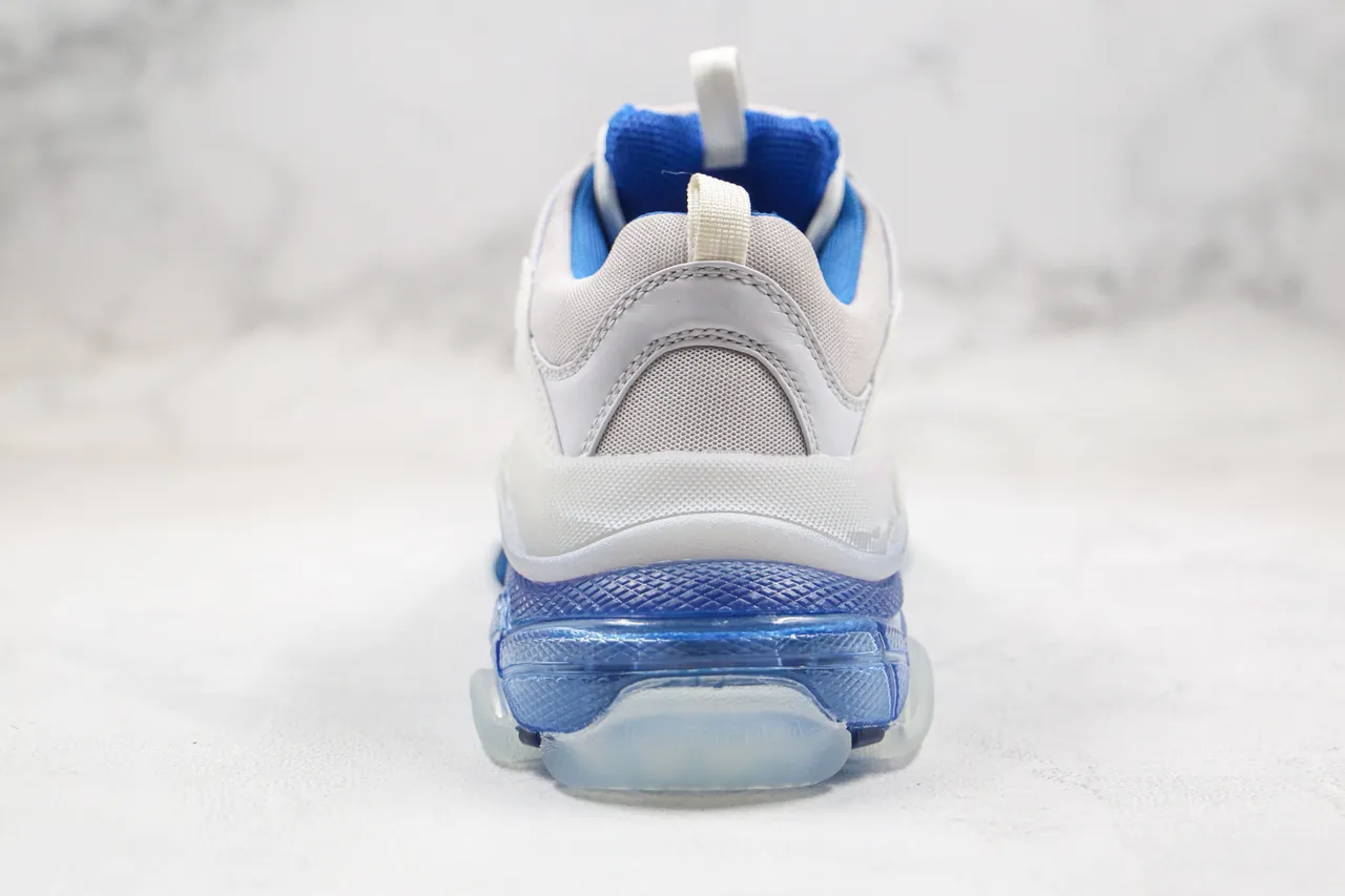 Balenciaga Triple S chaussures chunky blanches et bleues 3