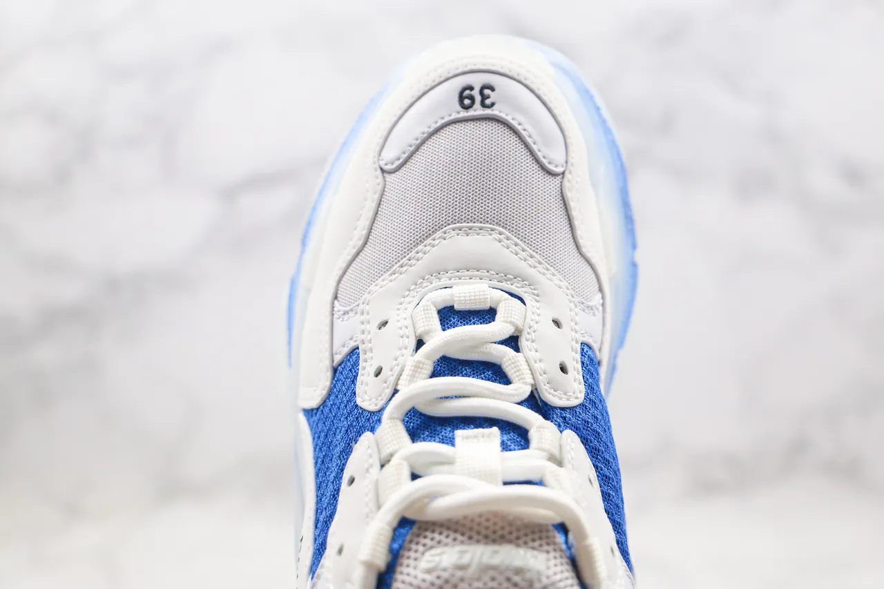 Balenciaga Triple S chaussures chunky blanches et bleues 5