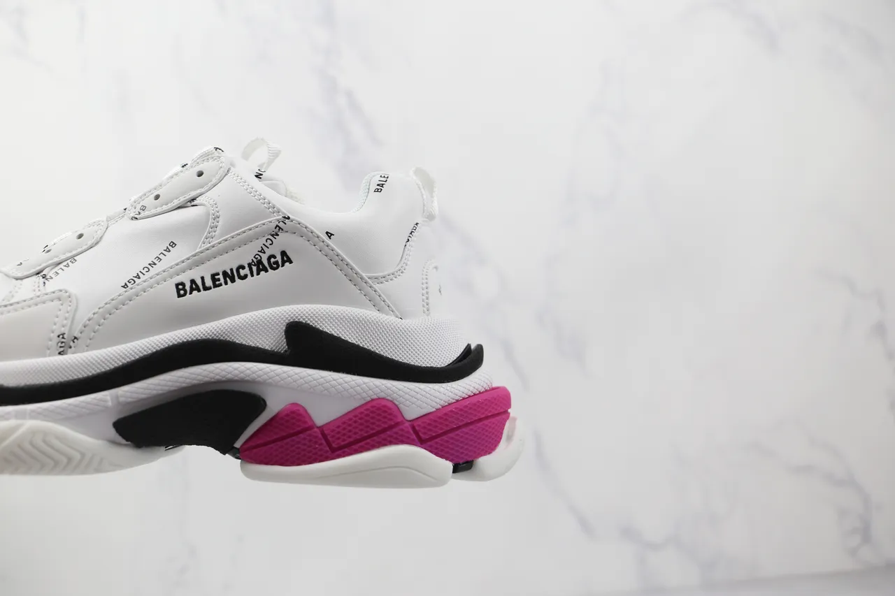 Balenciaga Triple S branco preto rosa tênis chunky 3