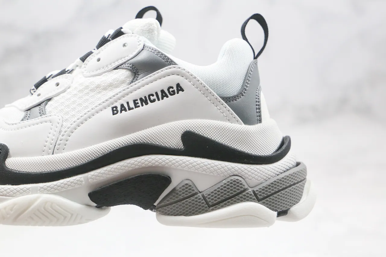 Balenciaga Triple S White Gray Black Chunky Sneakers 4
