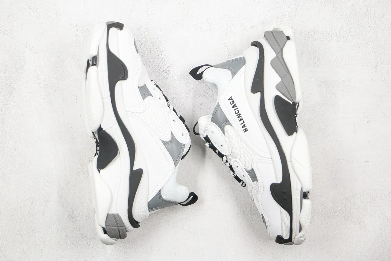 Balenciaga Triple S White Gray Black Chunky Sneakers 9