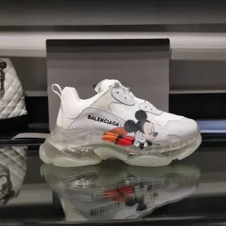 Balenciaga Triple S بيضاء Mickey Mouse حذاء chunky