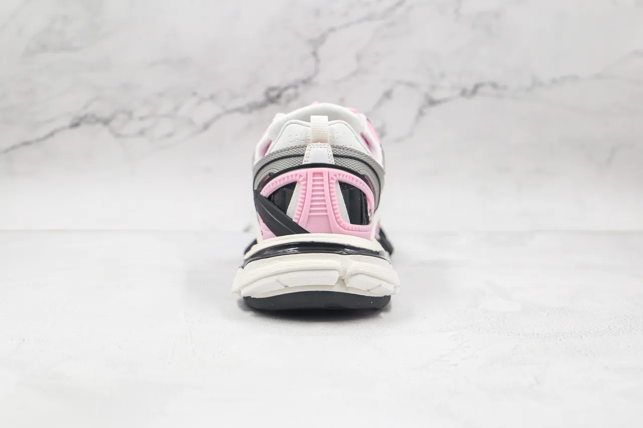 Balenciaga Tênis Chunky Branco e Rosa com Sola de Plataforma Material Sintético Multicamadas Estilo Cage 2