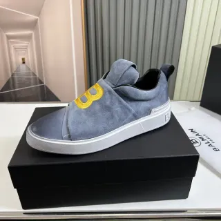 Balmain B-Court Gray Suede Slip-On Lifestyle Sneaker