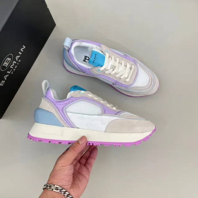 Balmain B-Court Lavande Beige Bleu Rose Sneakers Lifestyle 6