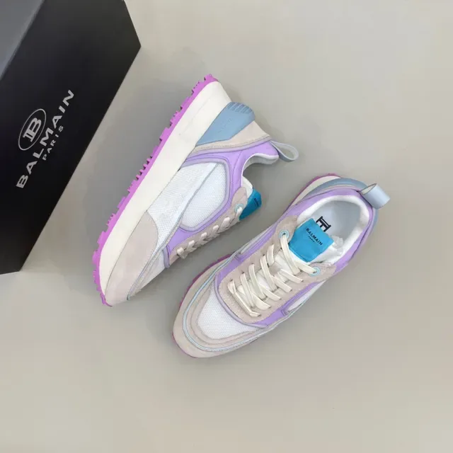 Balmain B-Court Lavande Beige Bleu Rose Sneakers Lifestyle 7