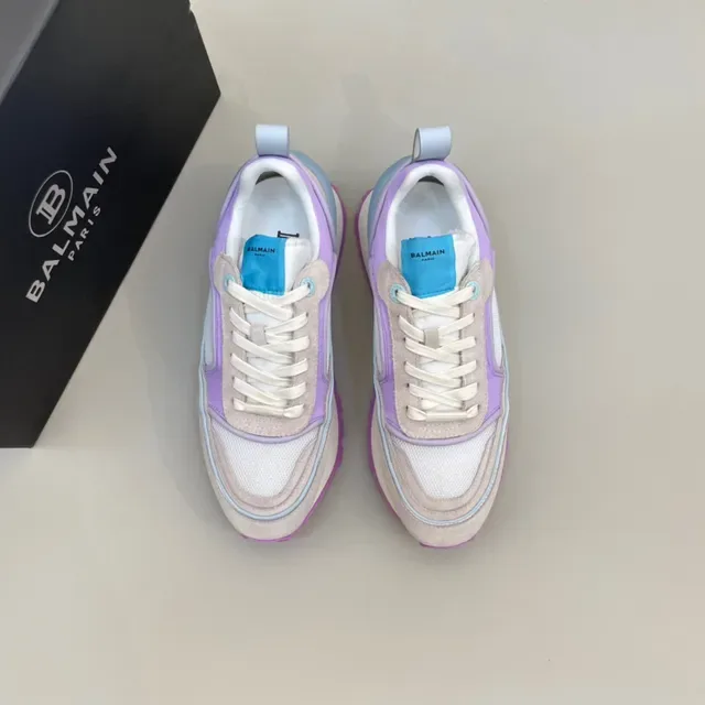 Balmain B-Court Lavande Beige Bleu Rose Sneakers Lifestyle 8