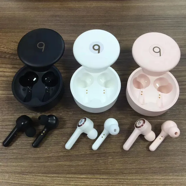 Beats Black Pink Estuche de Carga Cilíndrico Acabamento Matte TWS Fones de Ouvido 5