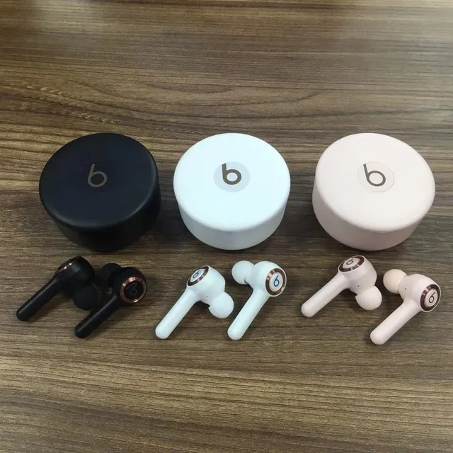 Beats Black Pink Estuche de Carga Cilíndrico Acabamento Matte TWS Fones de Ouvido 6