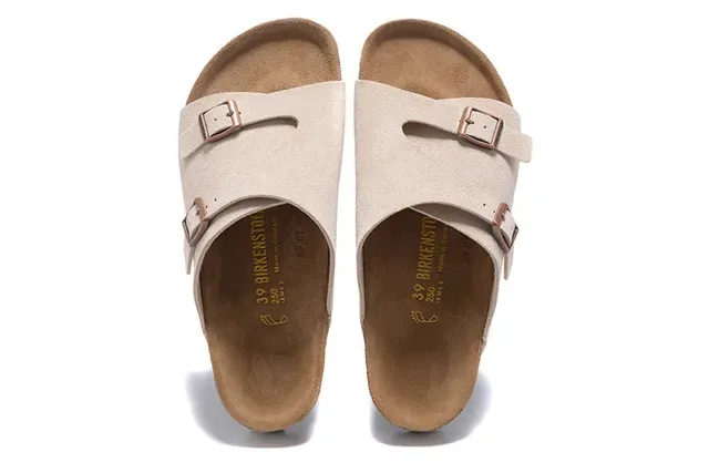 Birkenstock Arizona Beige daim mules à deux brides 2