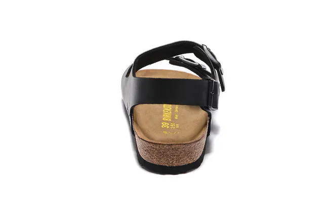 Birkenstock Arizona Sandales de Cuir Noir à Double Boucle Casual 3