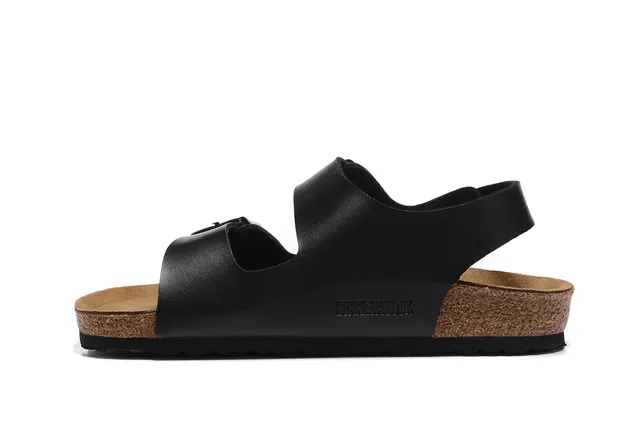 Birkenstock Arizona Sandales de Cuir Noir à Double Boucle Casual 4