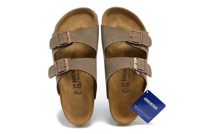 Birkenstock Arizona Brown Suede-Like Two-Strap Casual Sandals 2