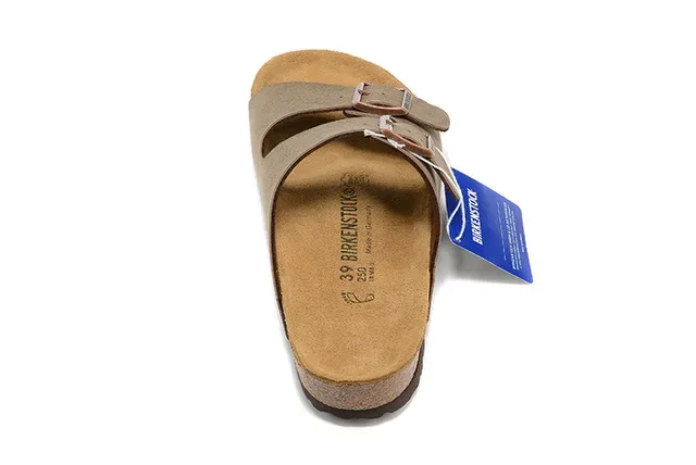 Birkenstock Arizona Brown Suede-Like Two-Strap Casual Sandals 5