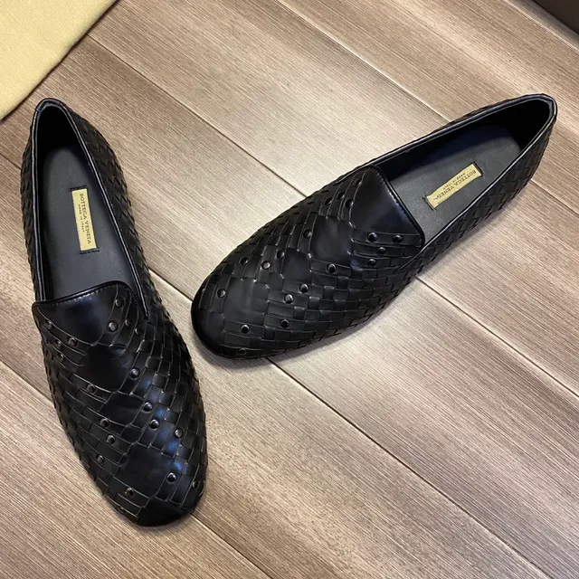 Bottega Veneta Andiamo Preto Intrecciato Couro Tricotado Tachado Vamp Mocassim 3