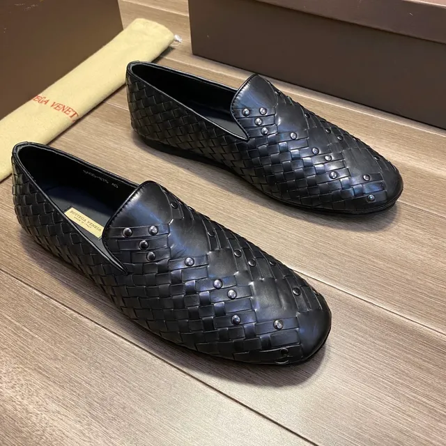 Bottega Veneta Andiamo Preto Intrecciato Couro Tricotado Tachado Vamp Mocassim 9