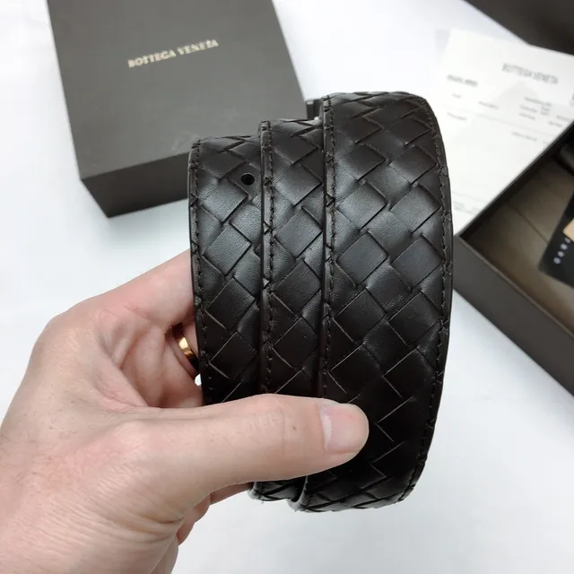 Bottega Veneta Noir Gris Tressé Intrecciato Gunmetal Boucle Rectangulaire Cuir 2