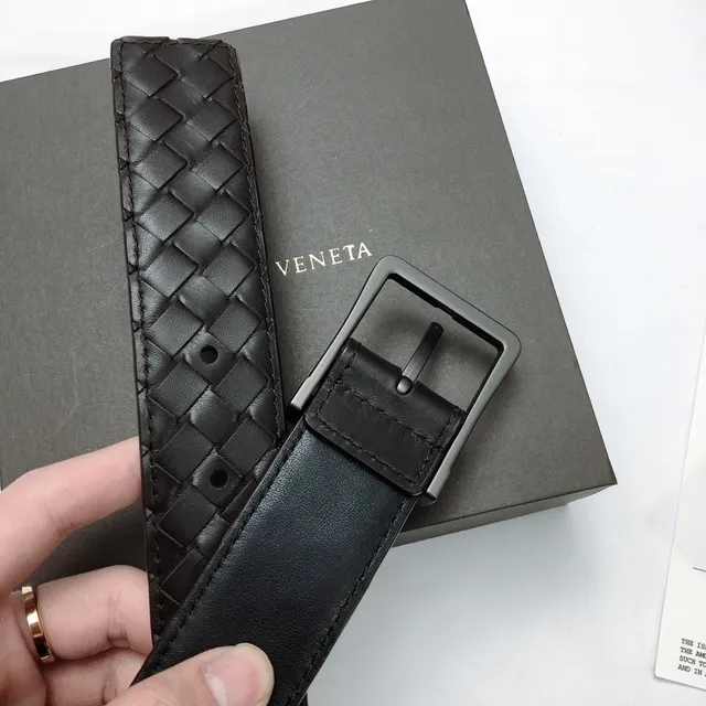 Bottega Veneta Noir Gris Tressé Intrecciato Gunmetal Boucle Rectangulaire Cuir 7