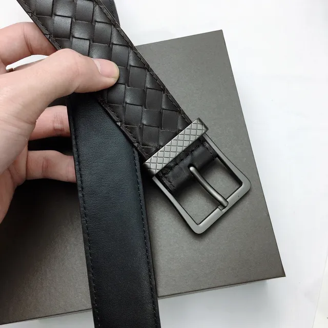Bottega Veneta Noir Gris Tressé Intrecciato Gunmetal Boucle Rectangulaire Cuir 8
