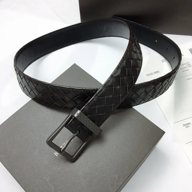 Bottega Veneta Noir Gris Tressé Intrecciato Gunmetal Boucle Rectangulaire Cuir 9