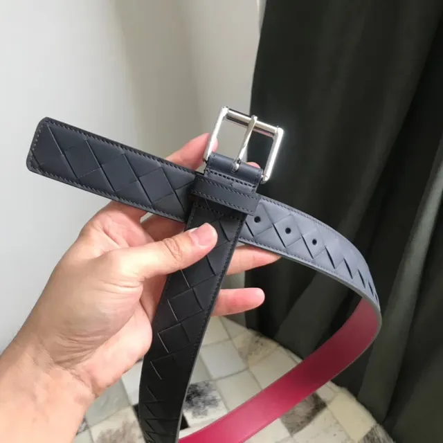 Bottega Veneta ceinture en cuir marron rouge Intrecciato tissée réversible 8