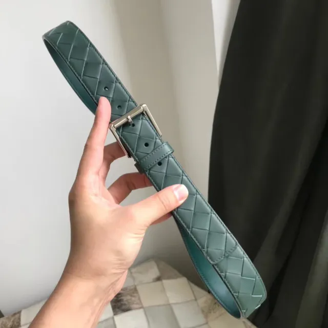 Bottega Veneta ceinture en cuir marron rouge Intrecciato tissée réversible 13