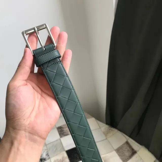 Bottega Veneta ceinture en cuir marron rouge Intrecciato tissée réversible 15