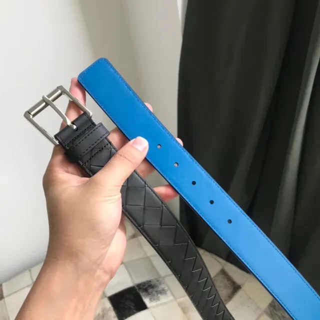 Bottega Veneta ceinture en cuir marron rouge Intrecciato tissée réversible 24
