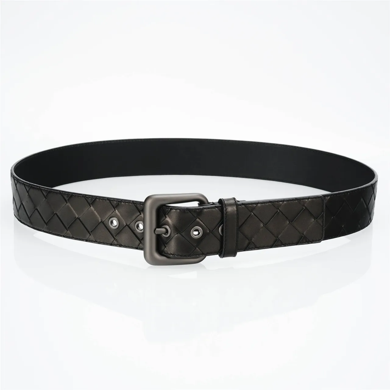 Bottega Veneta Cassette Intrecciato Ceinture en cuir noir 9