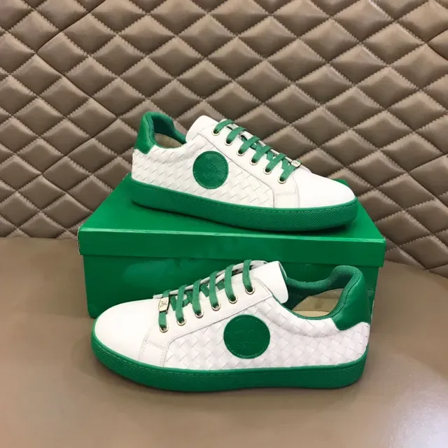 Bottega Veneta Cassette Woven Leather White and Green Lifestyle Sneakers 5