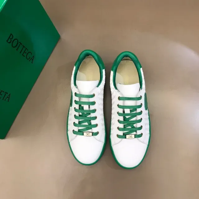 Bottega Veneta Cassette Woven Leather White and Green Lifestyle Sneakers 8