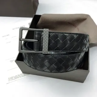 Bottega Veneta Intrecciato बुना हुआ चमड़े की बेल्ट