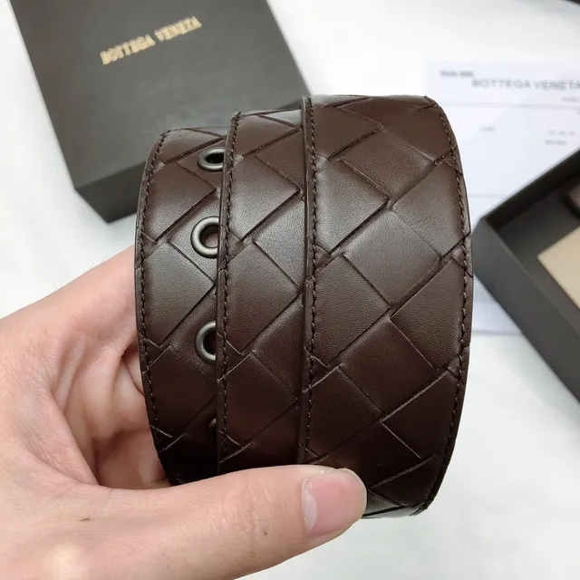 Bottega Veneta Sardine Intrecciato Woven Leather Belt 2