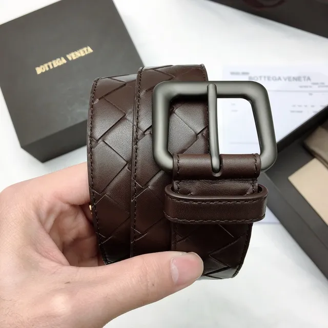 Bottega Veneta Sardine Intrecciato Woven Leather Belt 3