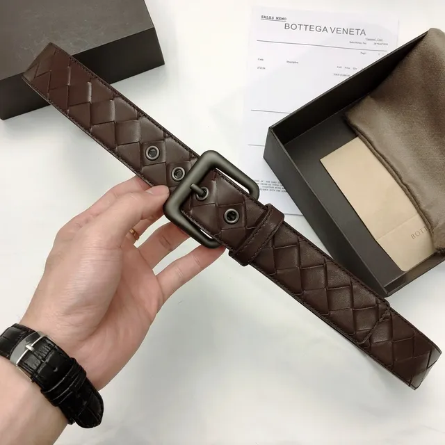 Bottega Veneta Sardine Intrecciato Woven Leather Belt 5