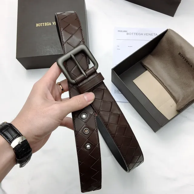 Bottega Veneta Sardine Intrecciato Woven Leather Belt 6