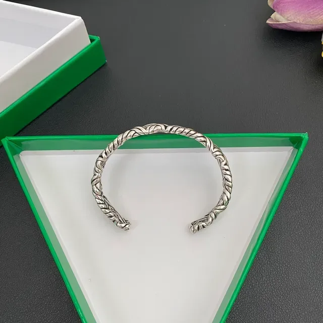 Bottega Veneta Silver Gold Twisted Rope Motif Open Cuff Bracelet 6