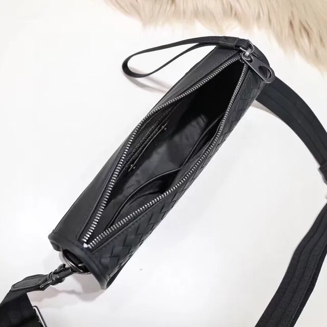 Bottega Veneta The Pouch Black Intrecciato Woven Leather Rectangular Silhouette Crossbody Bag 3