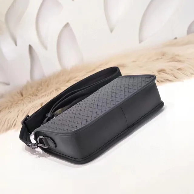 Bottega Veneta The Pouch Black Intrecciato Woven Leather Rectangular Silhouette Crossbody Bag 4