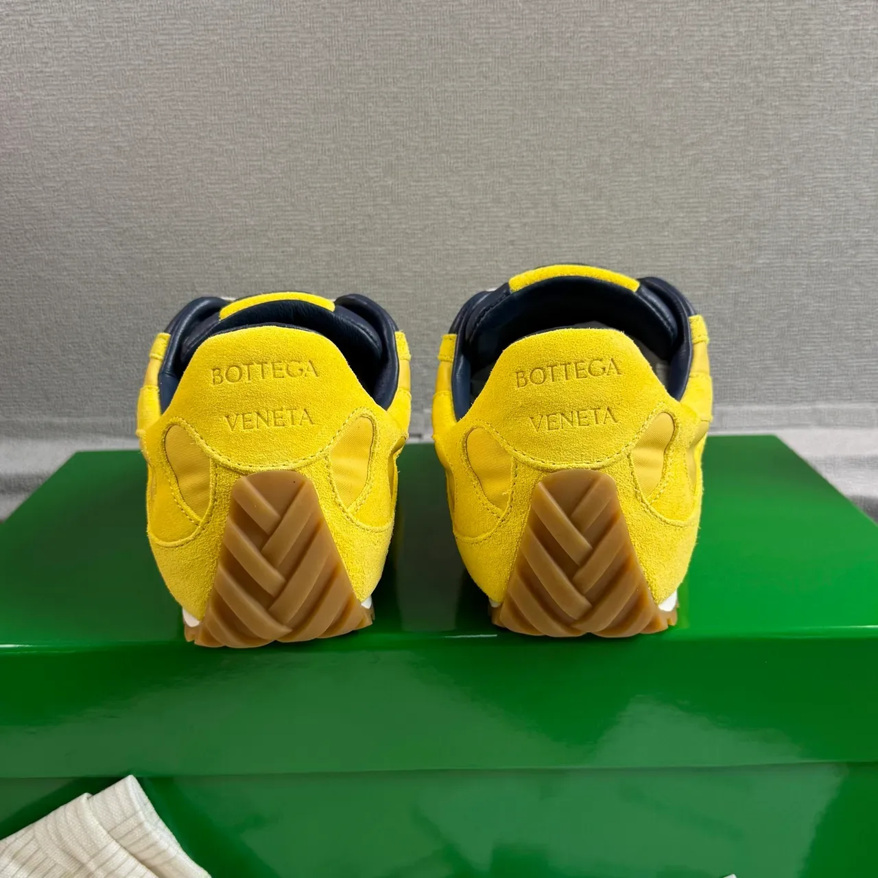 Bottega Veneta Track Trainer Yellow Navy sneakers lifestyle 3