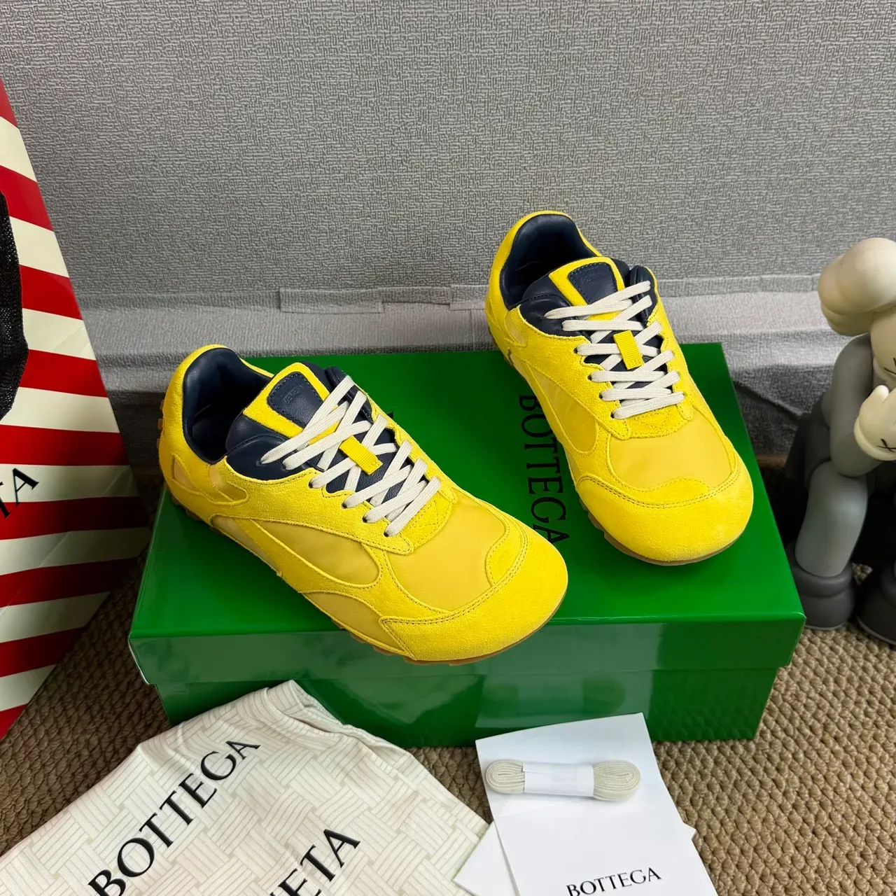 Bottega Veneta Track Trainer Yellow Navy sneakers lifestyle 5