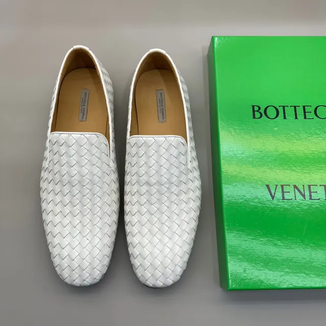 Bottega Veneta Blanc Noir Intrecciato Cuir Tissé Slip-On Loafer 4