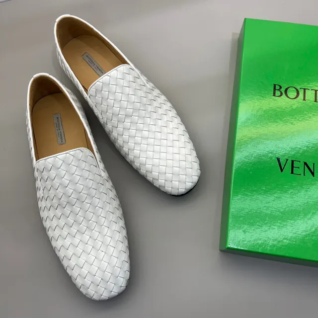 Bottega Veneta Blanc Noir Intrecciato Cuir Tissé Slip-On Loafer 6