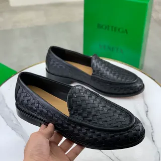 Bottega Veneta Woven Intrecciato Black Loafers