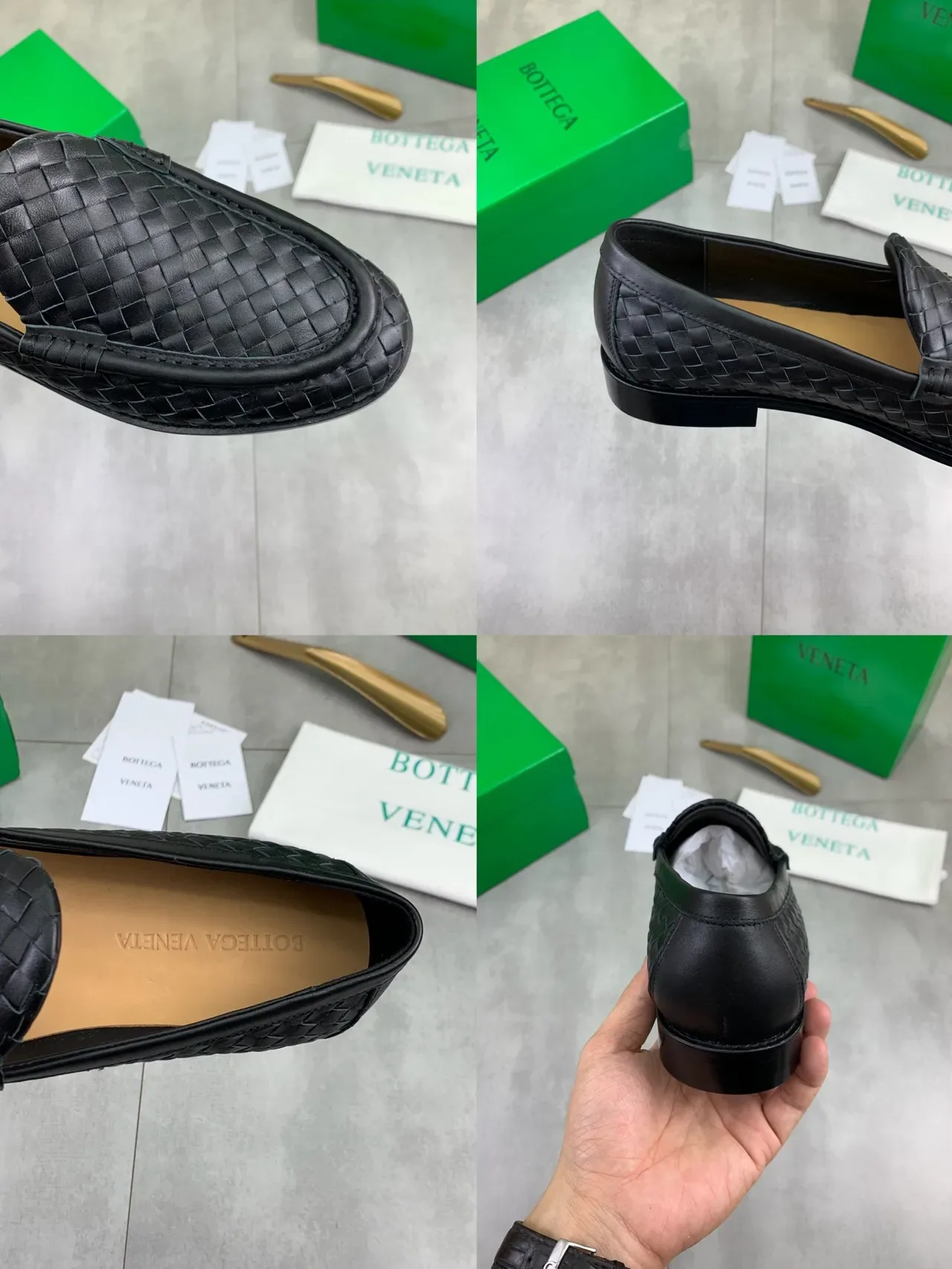Bottega Veneta Woven Intrecciato Mocassins Noirs 2