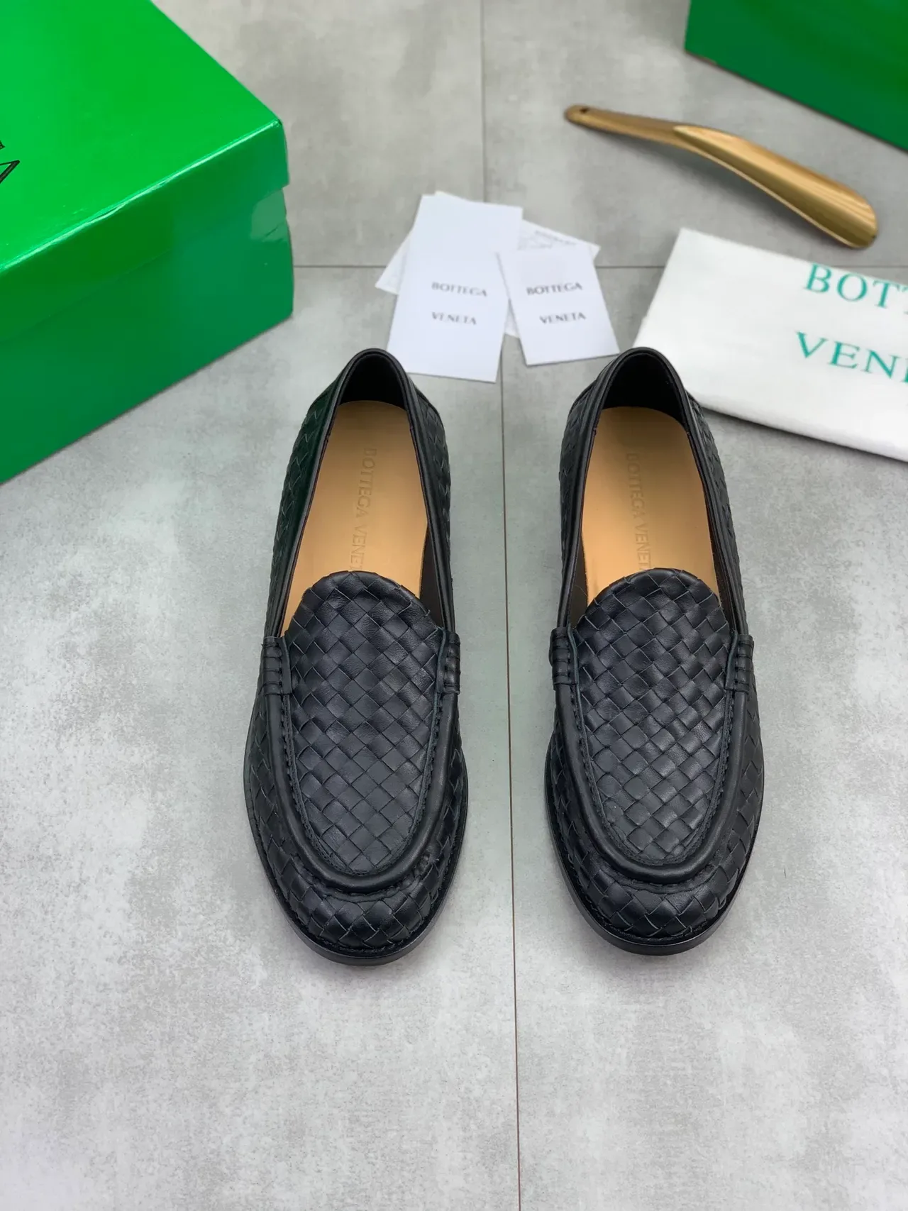 Bottega Veneta Woven Intrecciato Mocassins Noirs 5