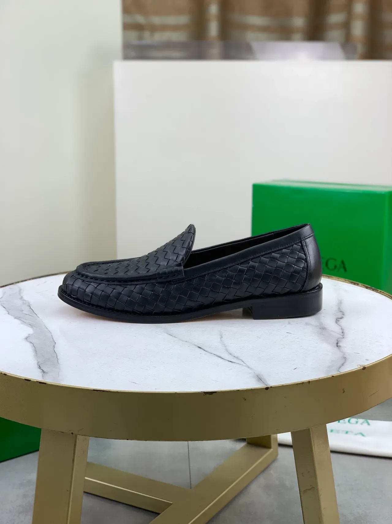 Bottega Veneta Woven Intrecciato Mocassins Noirs 6