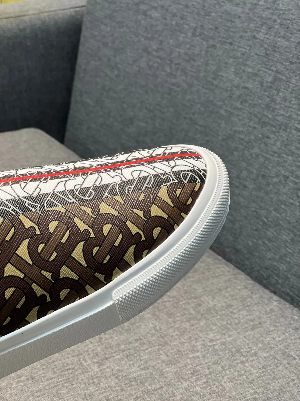 Burberry beige brun monogrammé toile sans dos slip-on chaussures casual 3