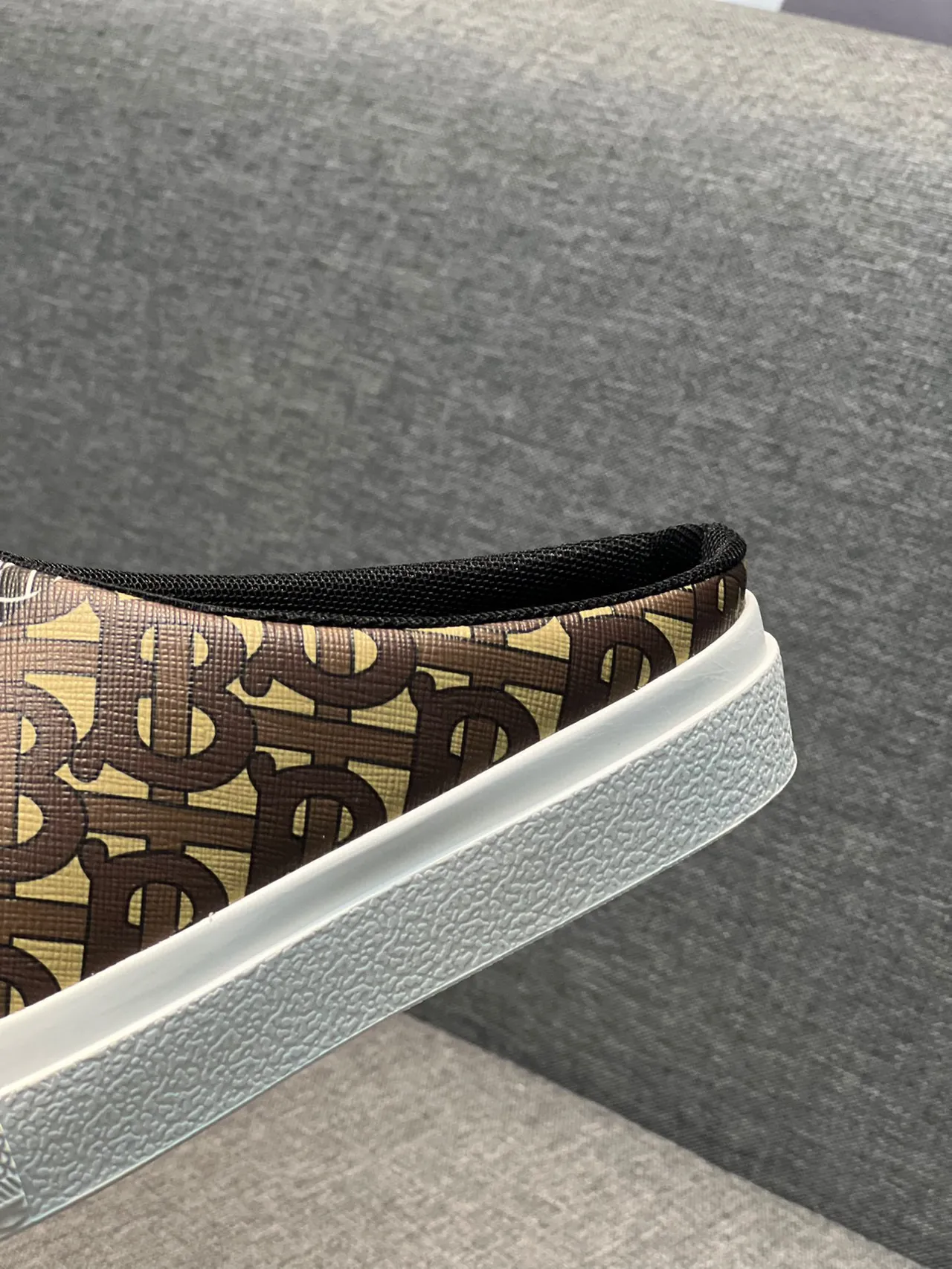 Burberry beige brun monogrammé toile sans dos slip-on chaussures casual 8